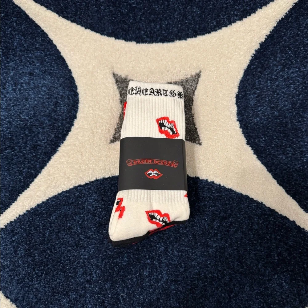 Chrome Hearts Chomper Socks 3 Pack Red White Black